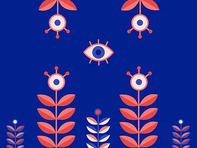 See You artwork blue colorful eyes flower graphic design illustration illustrator pattern strange