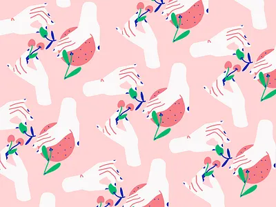 Things I ate in Sicily astropad brush character female illustration illustrator scene texture vector