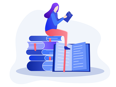 Knowledge is the king illustration reading visual design