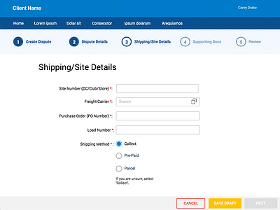 Dispute Creation Wizard