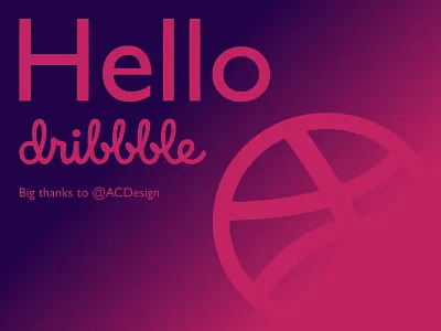 Hello Dribbble debut hello thanks