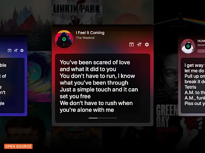 Carol - Lyrics in macOS apple music blur dark ui lyrics mac mac app macos menu bar motion design music real project spotify