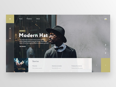 Hat Shop Website blur. clean landing minimal onboarding ui user experience user interface ux