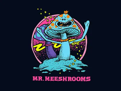 Mr. Meeshrooms illustration mr meeseeks mr meeshroom primitive rick and morty skateboarding