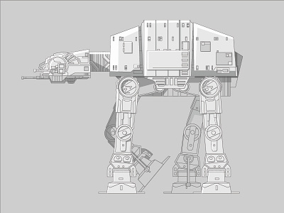 AT-AT Walker design drawing graphic design illustration illustrator star wars