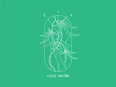 C • V art nouveau green greenhouse italy lineart logo monoline outline plants vector