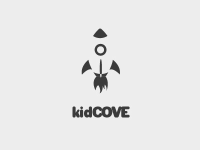 kidcove logo bw graphic design logo