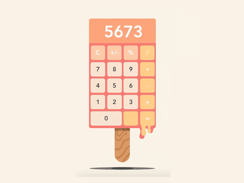 Popsicalculator - Daily UI Challenge 04 calculator cream daily flinto fun popsicle summer ui