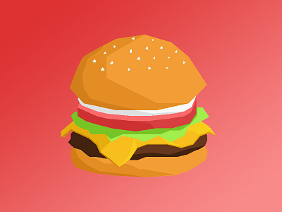 Tasty Burg design food lowpoly sketch vector