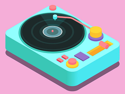 Vinyl Records Vector Illustration music needle player records turntable vintage vinyl