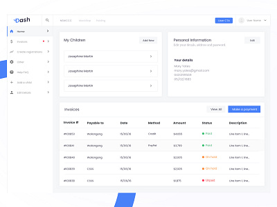 Dashboard account dashboard design settings ui ux