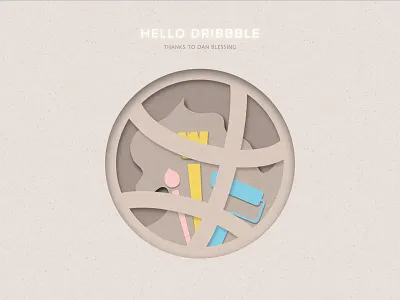 Hello Dribbble debut hello papercut