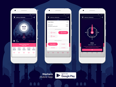 Mashara app kibla mecca moslem mosque muslim pray time salat shalat