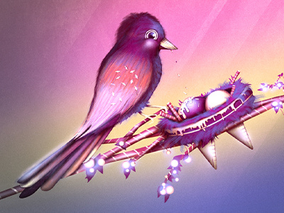 Ice Ice Babies bird feather feathers glow ice ice cream light nest pink rainbow sugar sweets