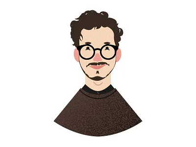 Portrait character design face glasses head moustache portrait smile