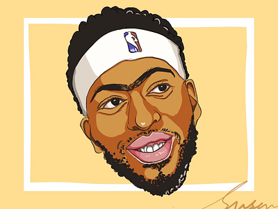 Anthoy Davis! anthony basketball davis illustration ipad nba portrait