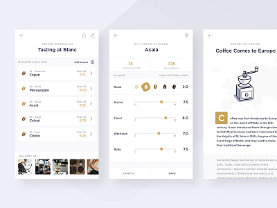 Coffee Time App app clean coffee gold icon illustration ui uidesign ux uxdesign