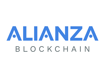 Alianza Blockchain Logo bitcoin blockchain blue gray grey logo logotype plain type