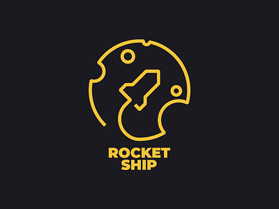 Logo Challenge | RocketShip cosmos dailylogochallenge flat line logo logotype moon rocket rocketship space