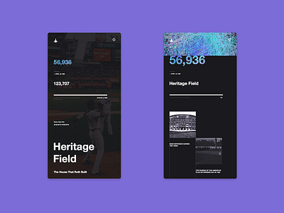 NY27 – heritage field baseball concept grid mobile new york swiss ui ux yankees