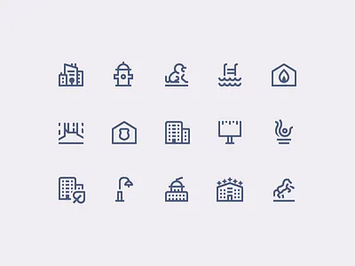 Simple Small icons: City 1em building city design digital art ecology icon icon set icons monuments outline vector