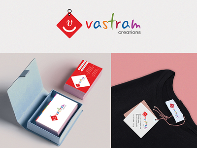 Vastram Creations cloth clothing ecommerce fashion logo print shopping tag tshirt ui visiting card