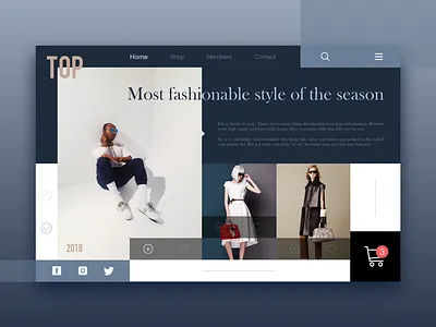 fashion web design fashion model shop shopping sketch ui web