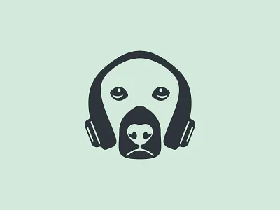 Music Dog animal brand business dog flat identity logo minimalist music