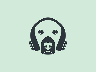 Music Dog animal brand business dog flat identity logo minimalist music