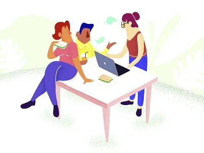 Lunch & Learn culture discussion illustration learn lunch office team