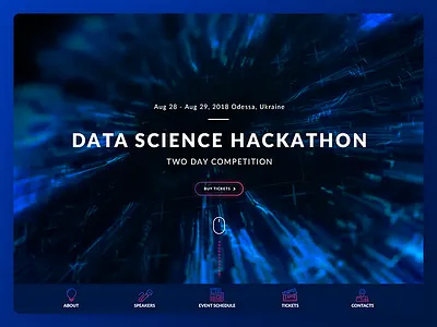 Landing page for IT events animation app design landing page ui ux web