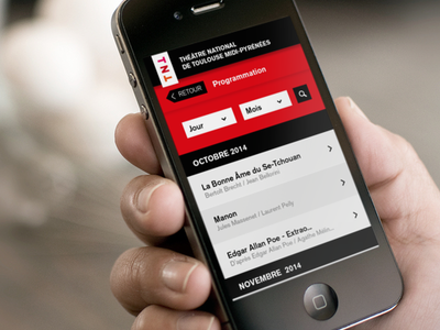 Théâtre National de Toulouse application institution responsive smartphone théâtre toulouse