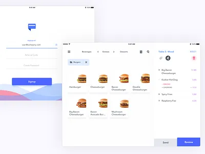iPad POS app clean colorful ios ipad minimal point point of sale pos simple till ui