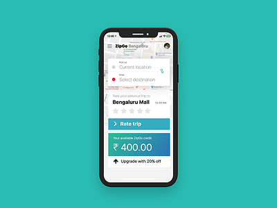 ZipGo in town travel app design concept app banglore ios ui x zipgo