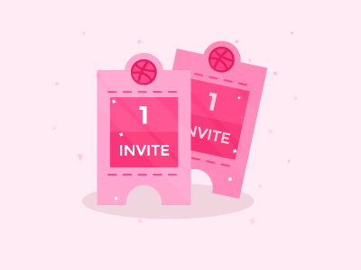 Dribbble invites x2 design designers dribbble flat giveaway illustration invitation invite invites players ticket vector