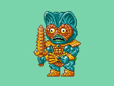 Mer-Man Pixels 16 bit 80s he man masters of the universe motu pixel art pixels skeletor