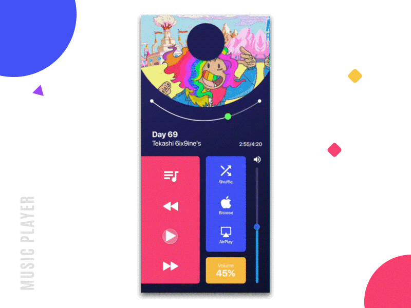 Music Player Interaction design interaction ios motion music player ui ux