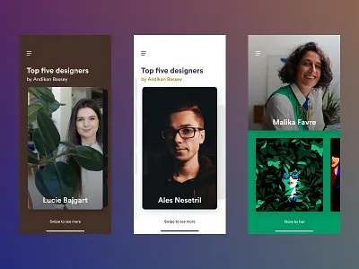 Daily UI #019 - Leaderboard clean designers five minimal mobile people profiles swipe top
