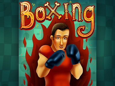 Boxing character boxing cartoon character design fight hand lettering illustration sport sportsman