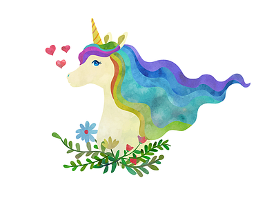 The most adorable unicorn adorable cute fantasy girlish head love plants texture unicorn vector wectolour