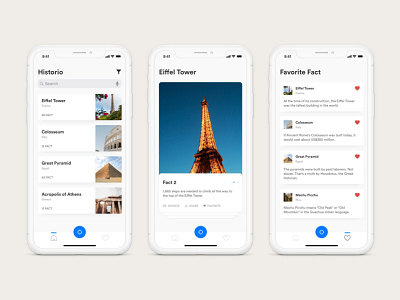 Historio Apps - Design Exploration destination fun fact historical place tour tourism travel trip