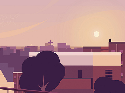 Love - Illustration design flat hyderabad illustration india love sunset