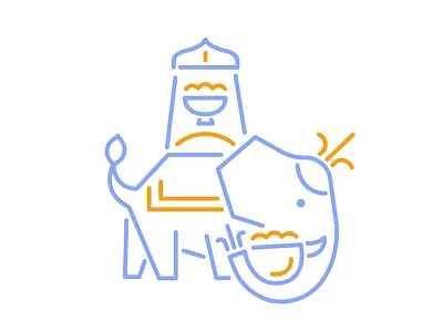 Restaurant Logo Concept bowl branding elephant icon india logo mark mono line neon noodles restaurant rice