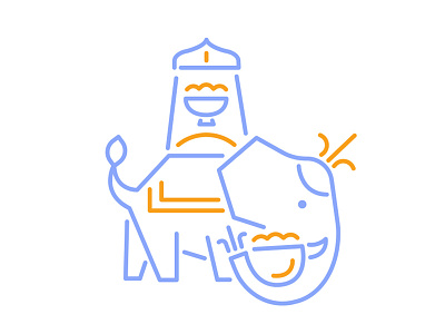 Restaurant Logo Concept bowl branding elephant icon india logo mark mono line neon noodles restaurant rice