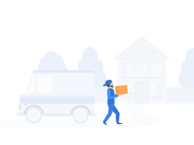 Delivery delivery house illustration mail truck