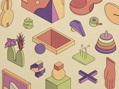 Papercraft Shapes abstract illustration illustrator isometric papercraft shapes vector