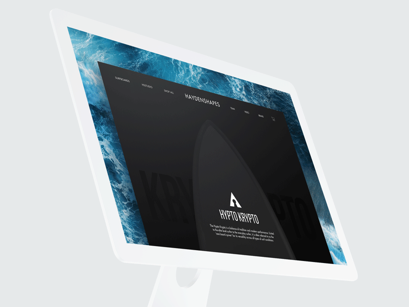 Hayden Shapes Concept design hayden shapes surf surfboard ui ux web