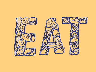 Eat doodle eat food icon t shirt tees typography