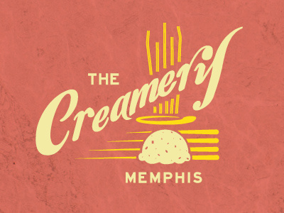 The Creamery Logo hand lettering ice cream identity lettering logo vintage logo