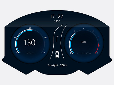 Daily UI #034 — Car Interface 034 car car dashboard car interface challenge dailyui design ui